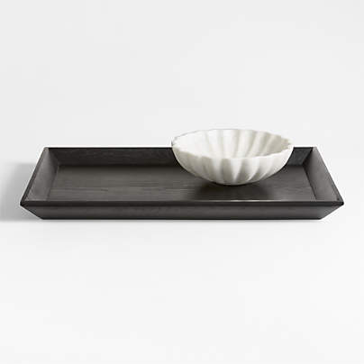Memento Large Ebonized Wood Tray