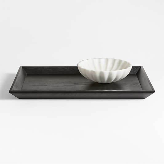 Memento Large Ebonized Wood Tray