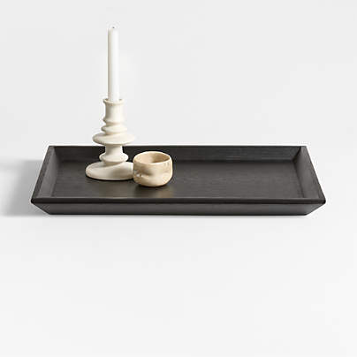 Memento Medium Ebonized Wood Tray