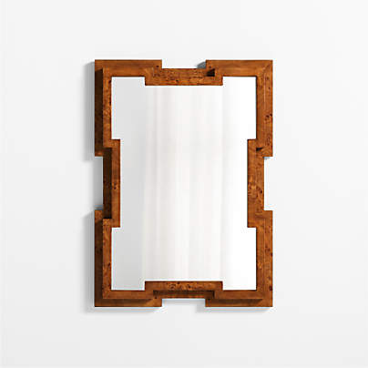 Memini Burl Wood Wall Mirror by Athena Calderone