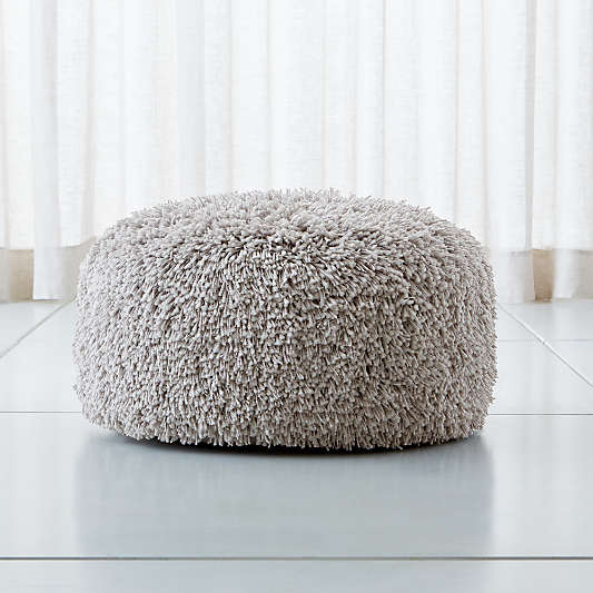 Memphis Light Grey 24" Round Pouf