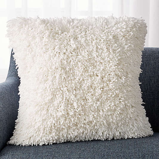 Memphis White Pillow with Feather Insert 23"