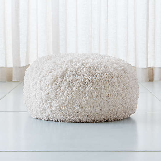 Memphis White 24" Round Pouf