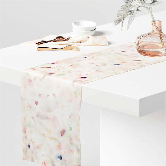 Mena 120" Watercolor Linen Table Runner