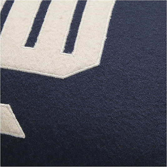 Menorah 22"x15" Deep Indigo Blue Multi Throw Pillow Cover by Joan Anderson