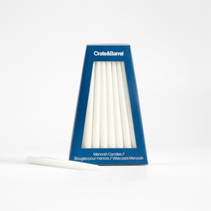 White Hanukkah Menorah Candles, Set of 45 - image 0 of 5