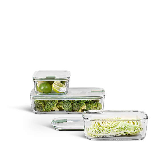 Mepal EASYCLIP 3-Piece Large Rectangular Glass Food Storage Set