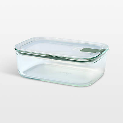 Mepal EASYCLIP Rectangular Glass Food Storage Container, 34oz
