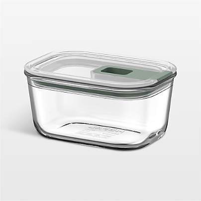 Mepal EASYCLIP Rectangular Glass Food Storage Container, 15oz