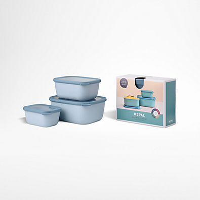 View Mepal Deep Rectangular Nordic Blue Multi-Bowls, Set of 3 details