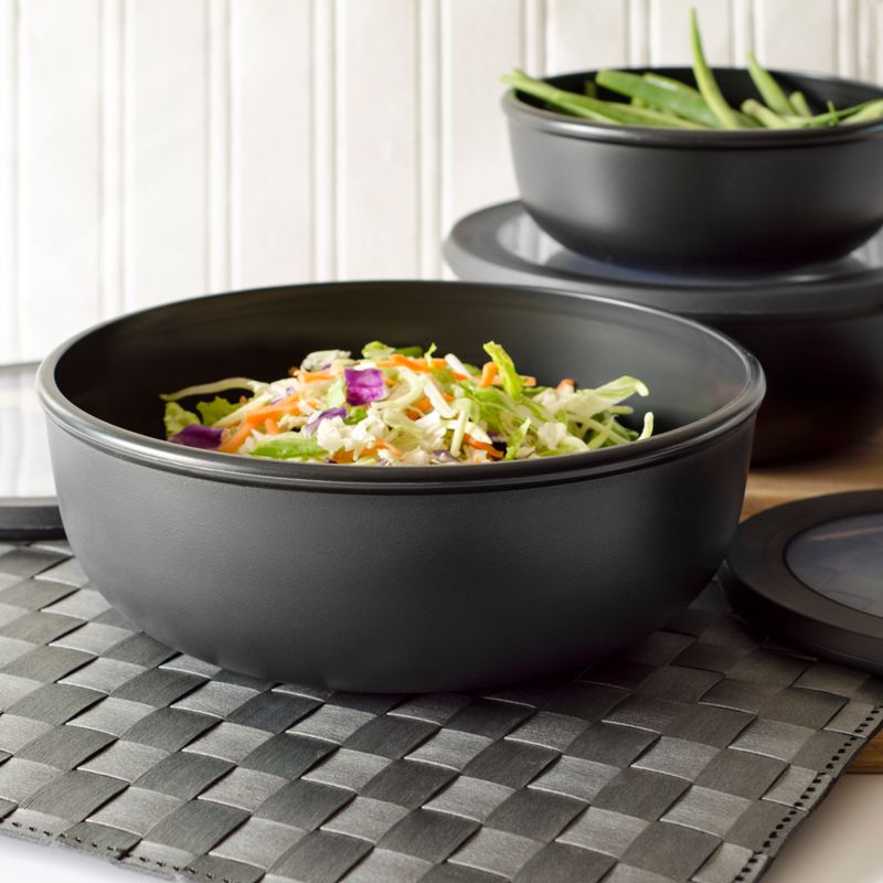 Mepal Shallow Round Black Multi-Bowls, Set of 4 - image 2 of 4