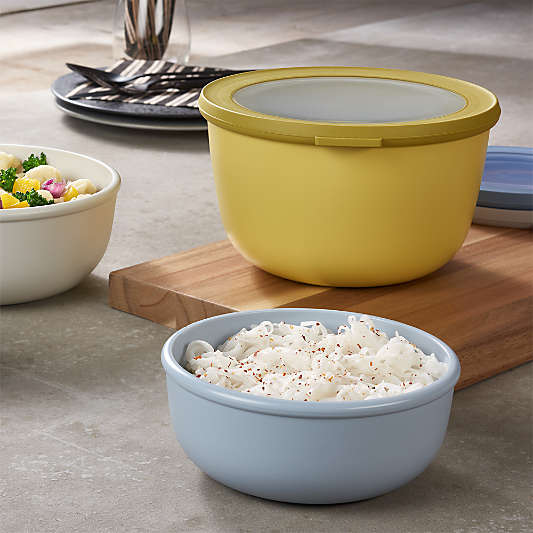 Mepal Shallow Round Nordic Blue Multi-Bowls, Set of 4