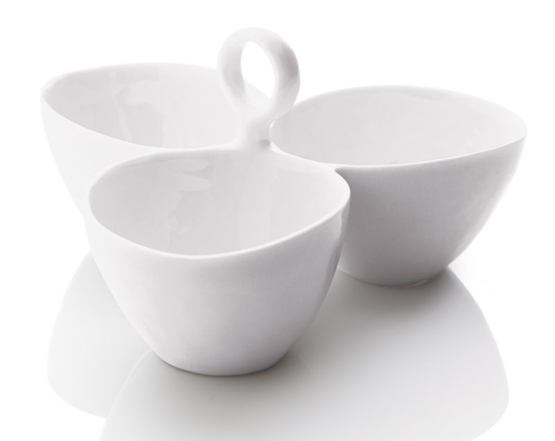 Mercer White Porcelain 3-Part Divided Server - image 7 of 11