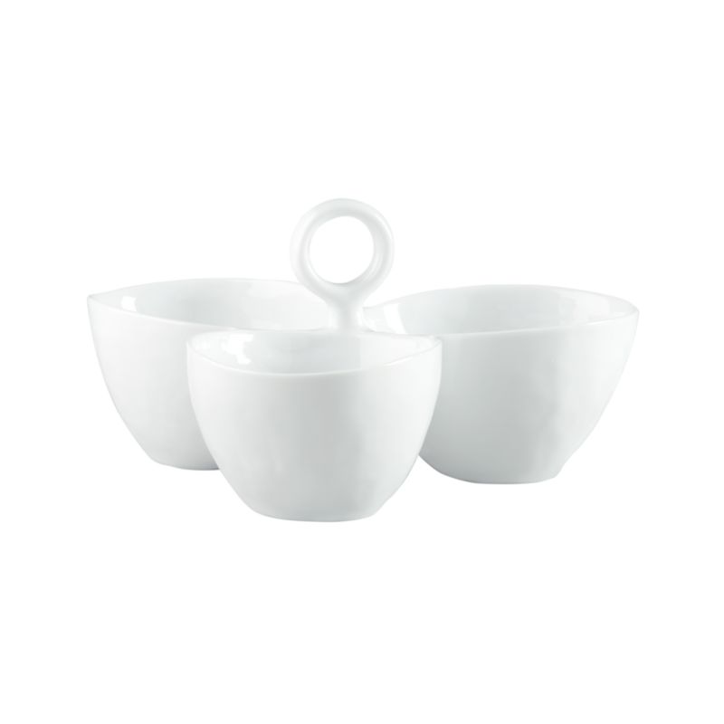 Mercer White Porcelain 3-Part Divided Server - image 8 of 11