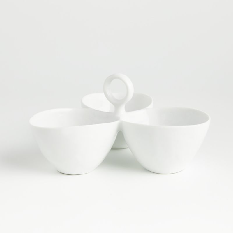 Viewing product image Mercer White Porcelain 3-Part Divided Server - image 1 of 9