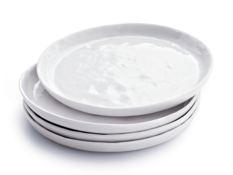 Mercer White Round Porcelain Appetizer Plates, Set of 8