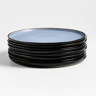 View Mercer Arctic Blue Recycled Stoneware Dinner Plates, Set of 8 details