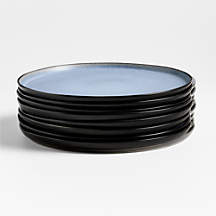Mercer Arctic Blue Recycled Stoneware Dinner Plates, Set of 8 + Reviews | Crate & Barrel