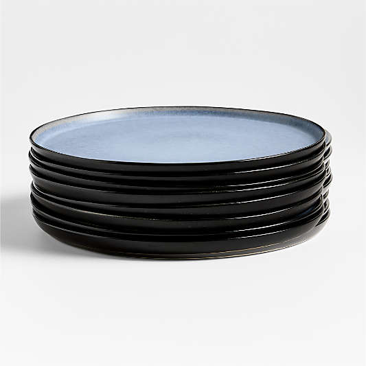 Mercer Arctic Blue Recycled Stoneware Dinner Plates, Set of 8