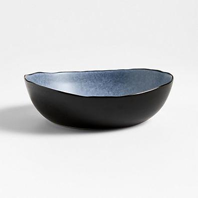 View Mercer Arctic Blue Recycled Stoneware Low Bowl details
