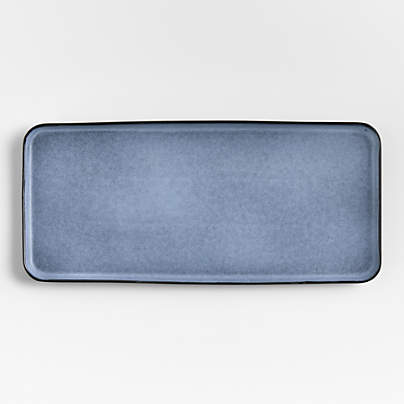 Mercer Arctic Blue Recycled Stoneware Rectangular Platter