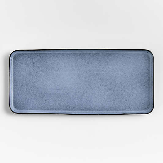 Mercer Arctic Blue Recycled Stoneware Rectangular Platter