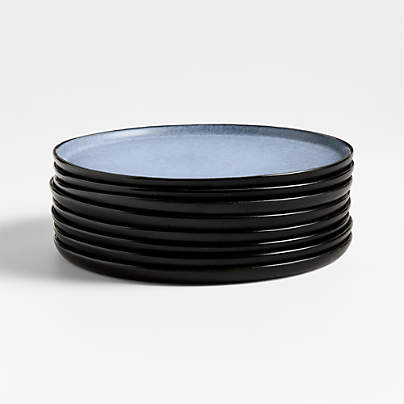 Mercer Arctic Blue Recycled Stoneware Salad Plates, Set of 8