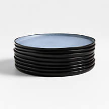 Mercer Arctic Blue Recycled Stoneware Salad Plates, Set of 8