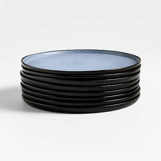 Mercer Arctic Blue Recycled Stoneware Salad Plates, Set of 8