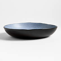 Mercer Arctic Blue Recycled Stoneware Serving Bowl + Reviews | Crate & Barrel