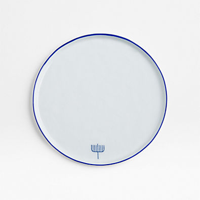 View Mercer Blue Rim Hanukkah Menorah Salad Plate details