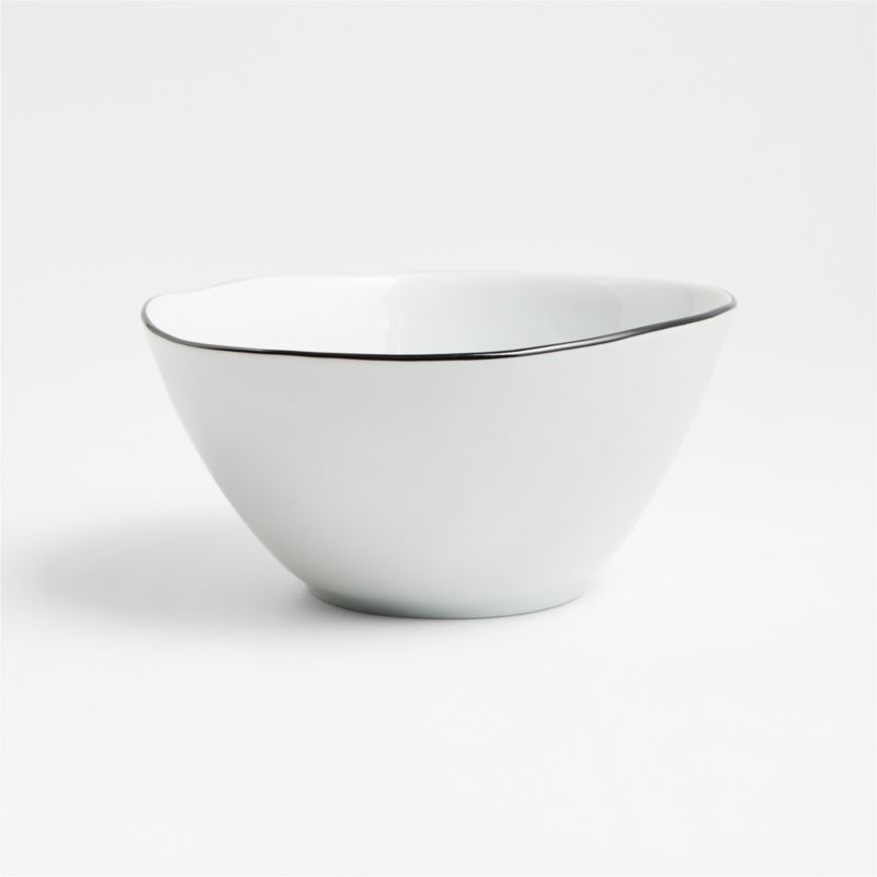 Mercer Black Rim Porcelain Cereal Bowl - image 0 of 4