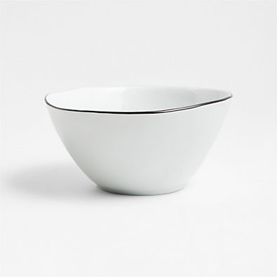 View Mercer Black Rim Porcelain Cereal Bowl details