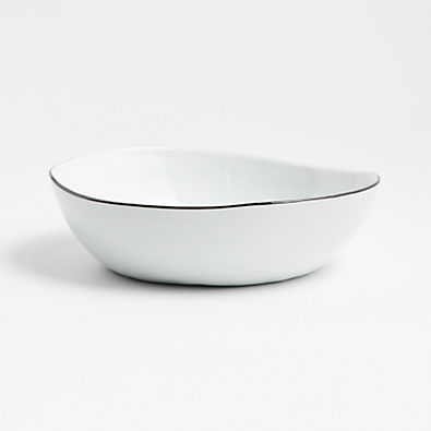 View Mercer Black Rim Porcelain Low Bowl details