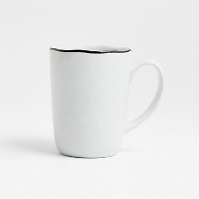 View Mercer 14-oz. Black Rim Porcelain Mug details