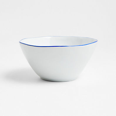 View Mercer Blue Rim Porcelain Cereal Bowl details