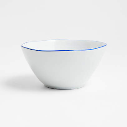 Brasserie Blue-Banded Porcelain Cereal Bowls