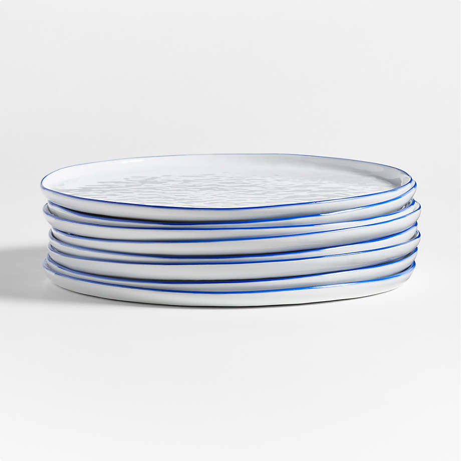 Ceramic Dinner Plates Microwave Oven and Dishwasher Safe Blue Modern Rustic  Dinnerware Kitchen Porcelain Serving Dishes