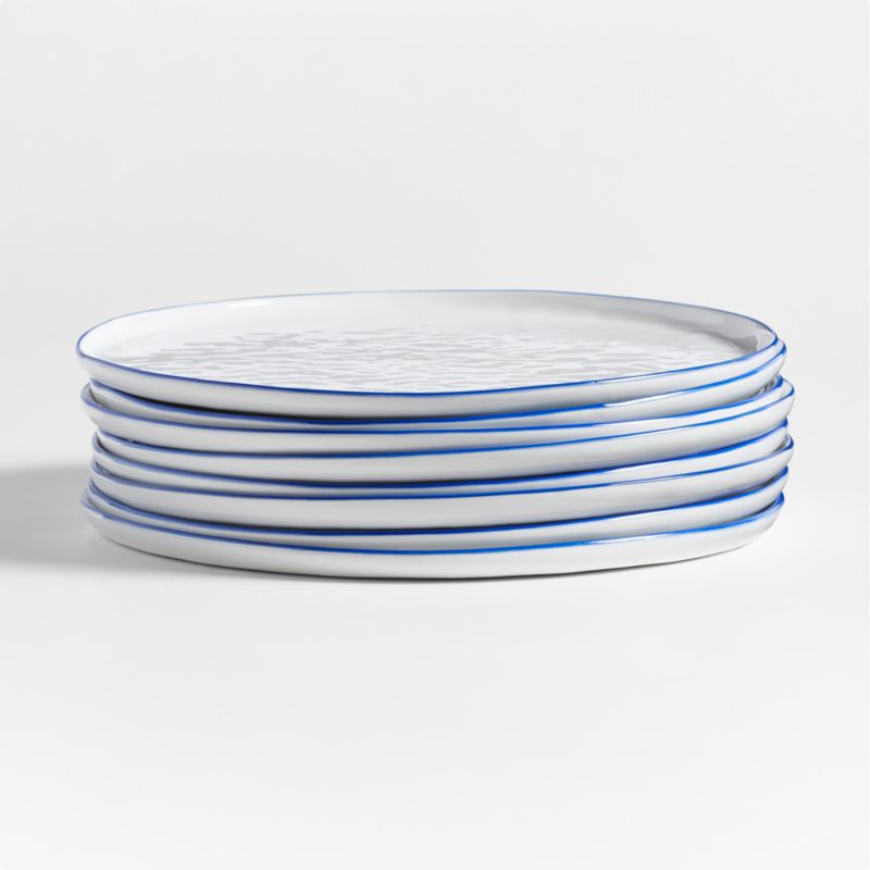 Mercer Blue Rim Round Porcelain Dinner Plate