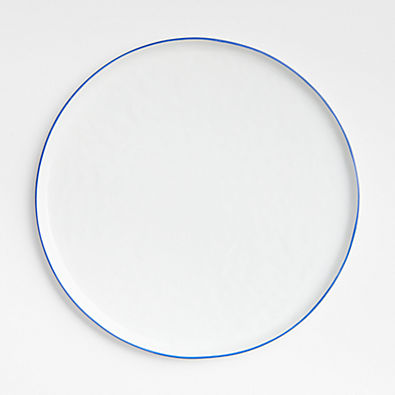 View Mercer Blue Rim Round Porcelain Dinner Plate details