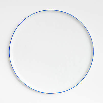 Mercer Blue Rim Round Porcelain Dinner Plate