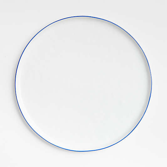 Mercer Blue Rim Round Porcelain Dinner Plate