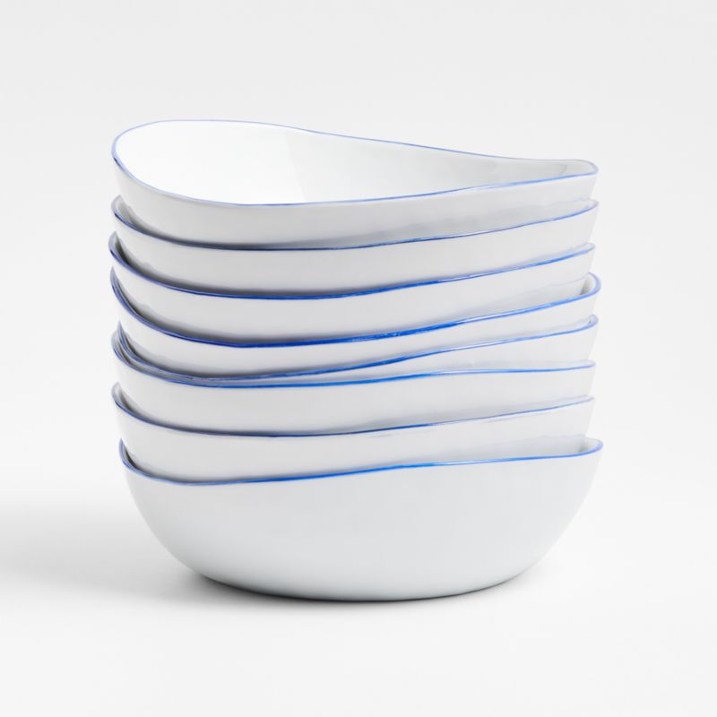 Mercer Blue Rim Porcelain Low Bowl - image 2 of 4