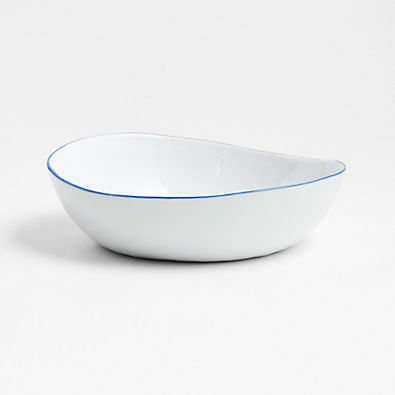 View Mercer Blue Rim Porcelain Low Bowl details