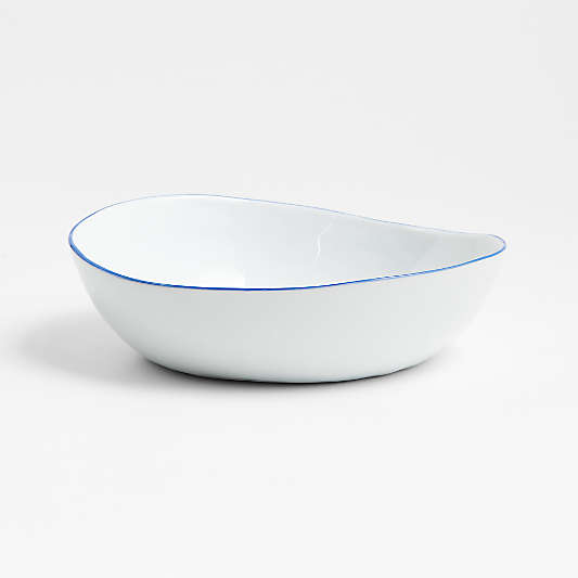 Mercer Blue Rim Porcelain Low Bowl