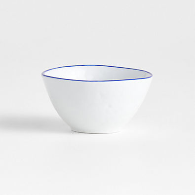 View Mercer Blue Rim Porcelain Mini Bowl details