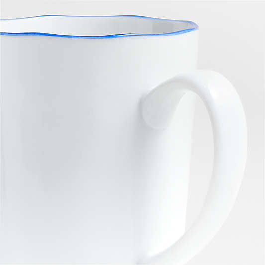 Mercer 14-oz. Blue Rim Porcelain Mugs, Set of 8