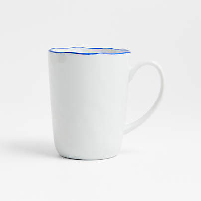 Mercer 14-oz. Blue Rim Porcelain Mug