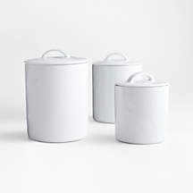 Mercer White Porcelain Canister Set | Crate & Barrel