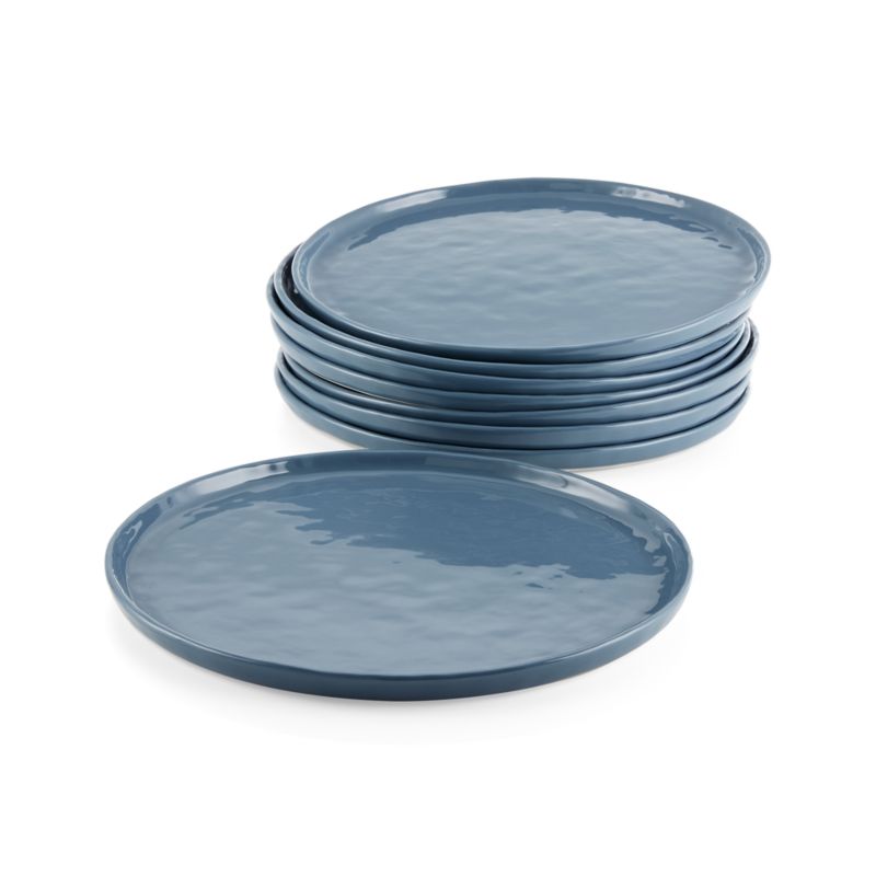 Mercer Denim Blue Round Porcelain Dinner Plates, Set of 8 - image 10 of 13